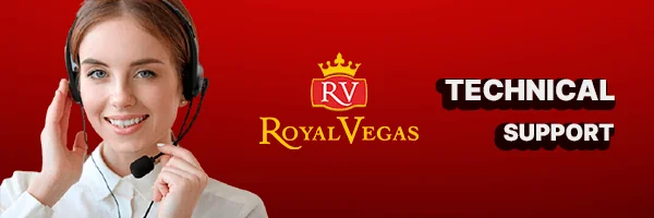 Options for reaching Royal Vegas Casino’s customer service team.
