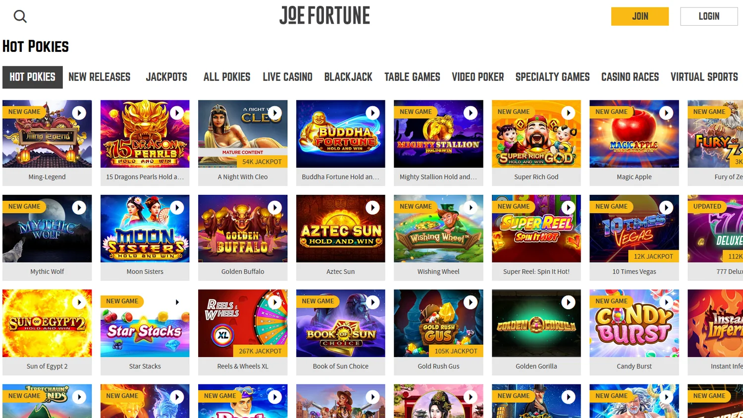 Exploring the 'Real Money Pokies' Section at Joe Fortune Casino