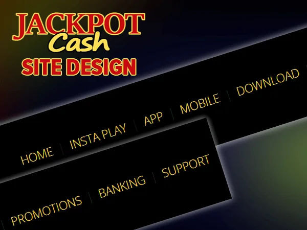 The Jackpot Cash Casino Site Navigation Bar