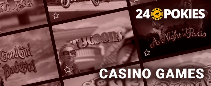 Casino categories at 24 pokies and examples