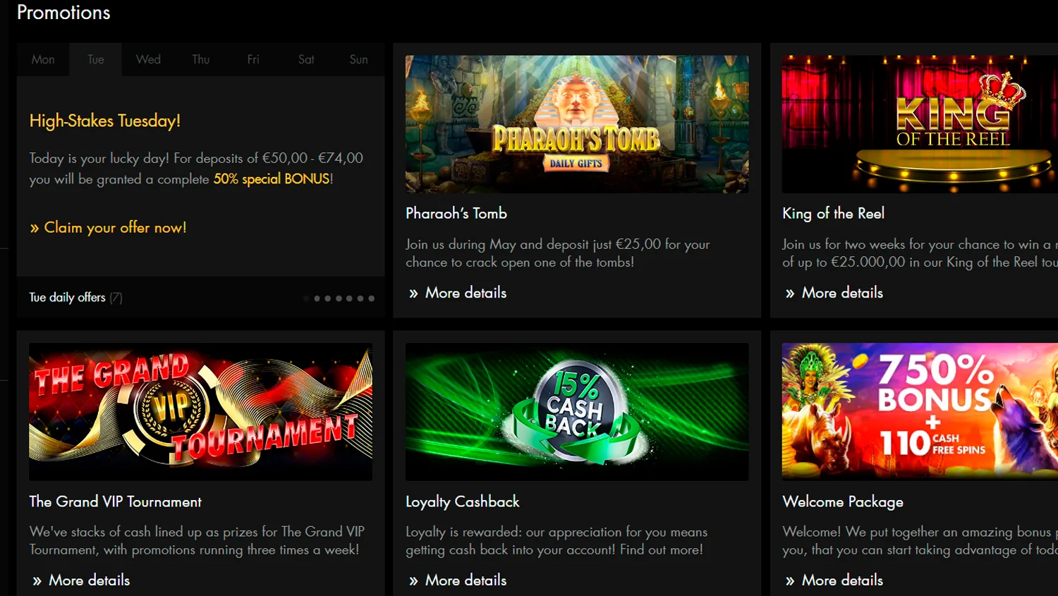 Promotional glimpses at Black Diamond Casino