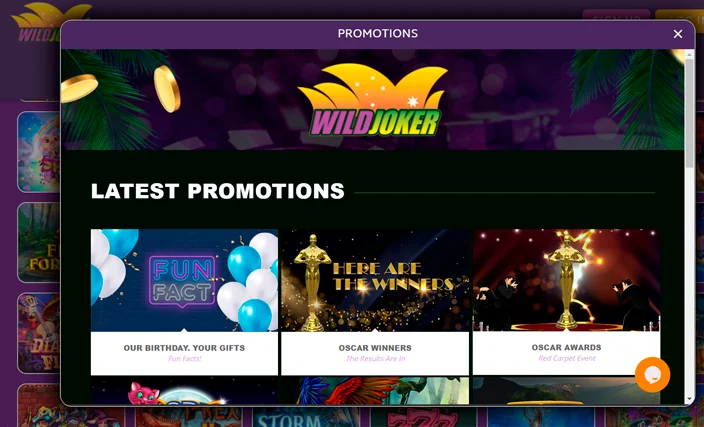 A snapshot capturing the energetic promotions at Wild Joker Casino