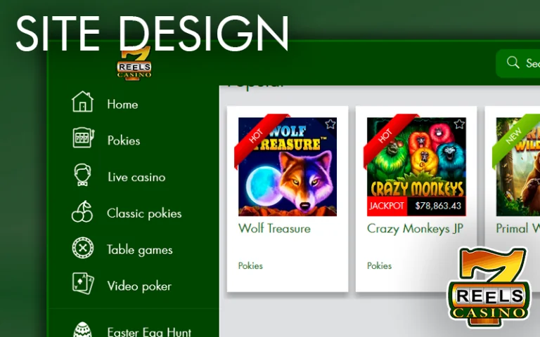 Main Page Capture of 7Reels Casino Site