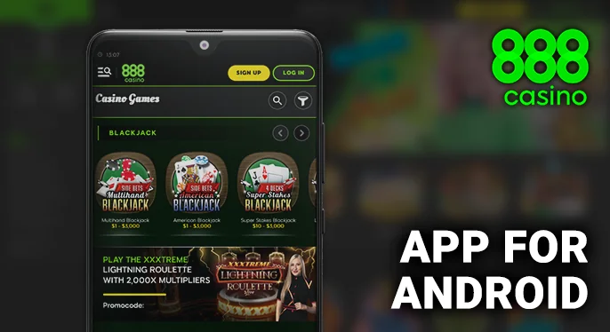 How to get the Android app for the 888 casino site.