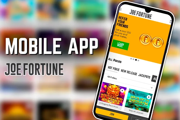 Navigating Joe Fortune Casino mobile site - How to register using your phone