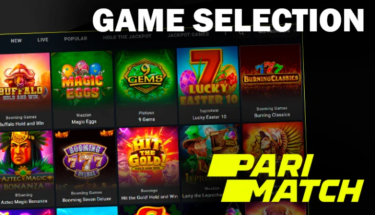 The gaming category highlights at Parimatch Casino.