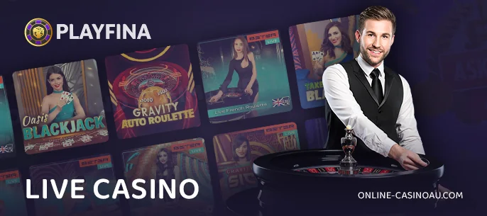 Discover the live games area on the Playfina Casino platform.
