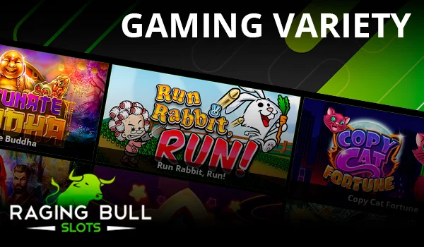 Selection of Games Available at Raging Bull Casino.