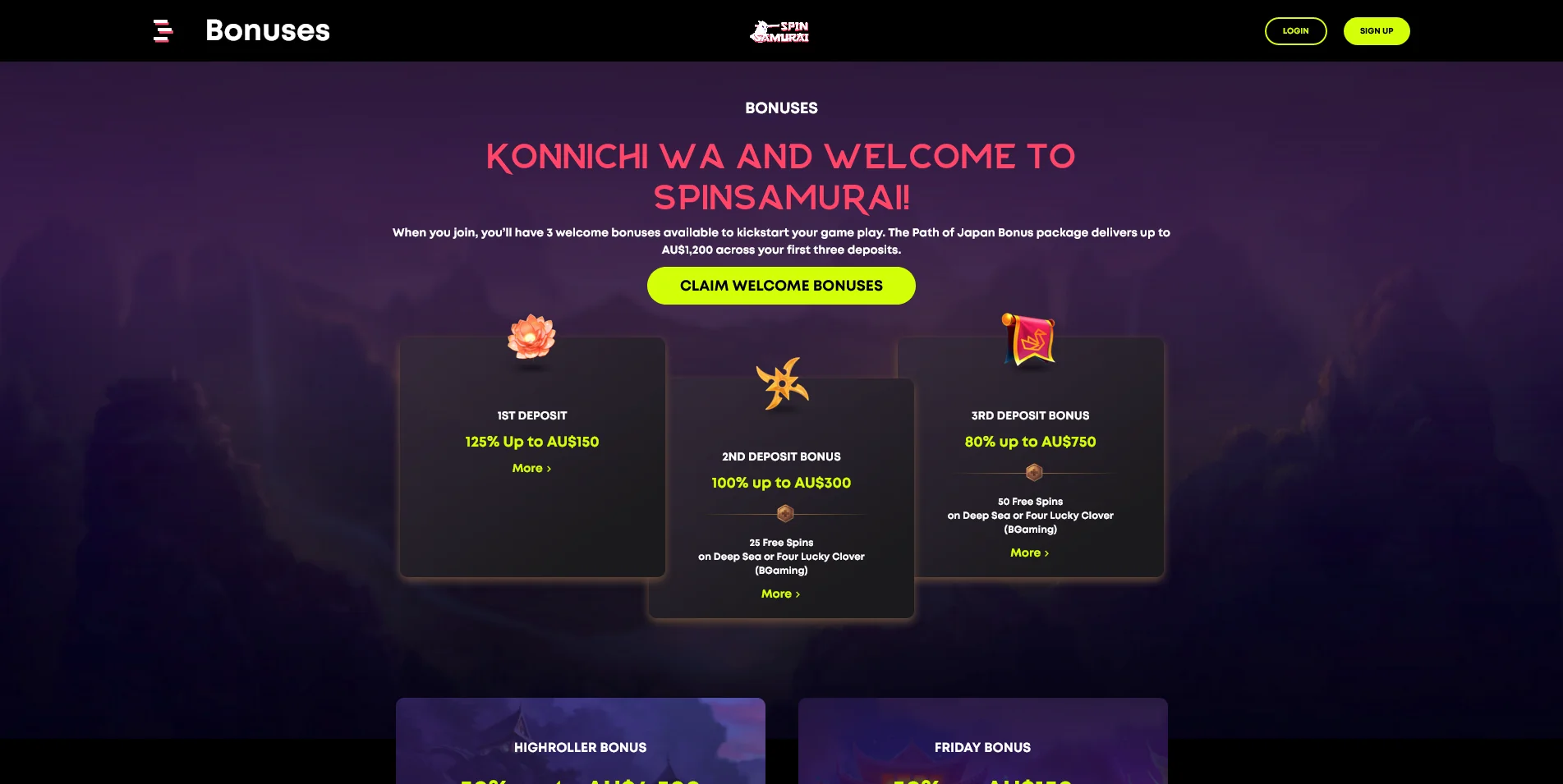 The Lowdown on Bonuses at Spin Samurai Casino