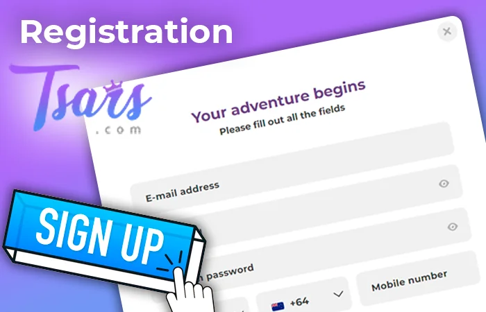 <b>Step 1</b> – Navigate to the official Tsars website.