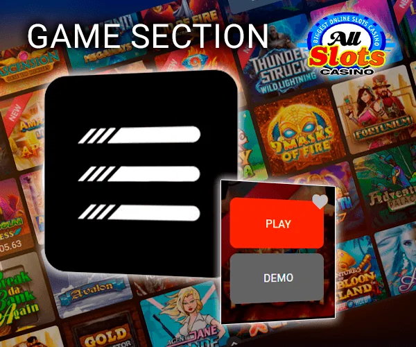 All Slots Casino's Game Catalogue