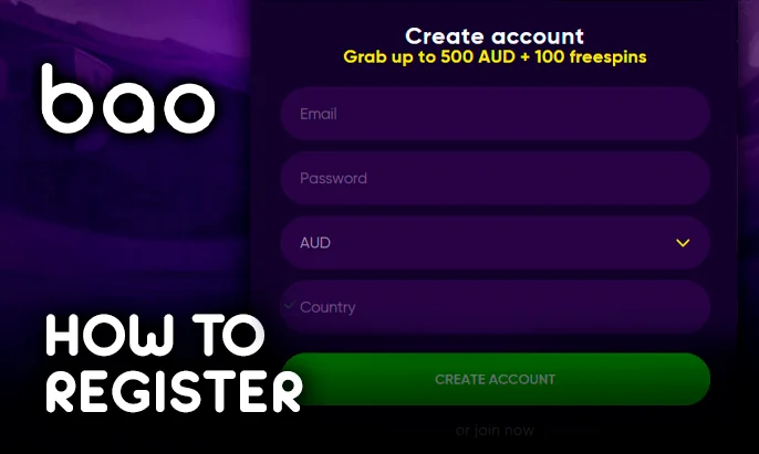 Required details for the Bao Casino registration process