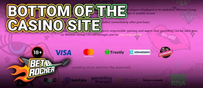 Bottom Information and Resources on Betrocker Casino's Website