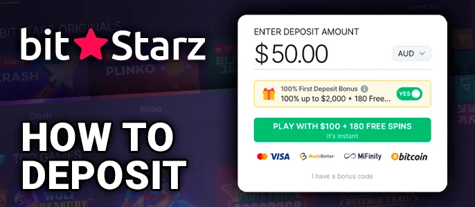 <b>Step 1</b>. Head to the BitStarz site and log in or create an account.