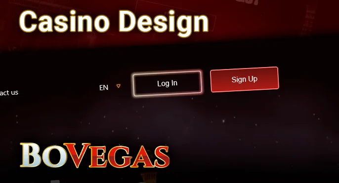 Exploring the BoVegas Casino website design - sign-up and account login buttons