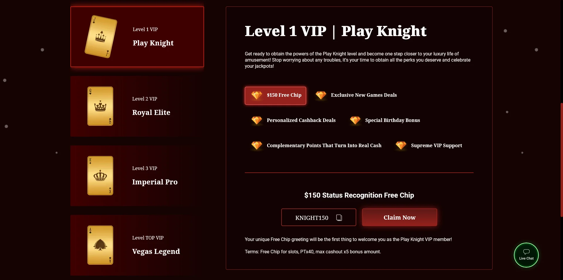 A look at the BoVegas Casino VIP Program Page