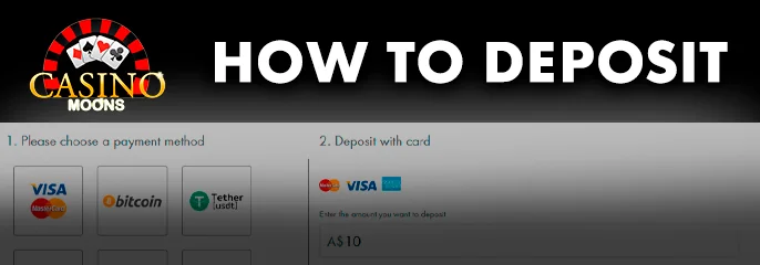 Depositing in Australian Dollars at Casino Moons.