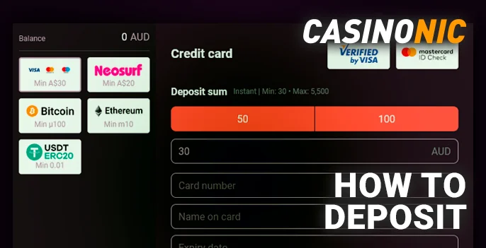 How to Make a Deposit at Casinonic