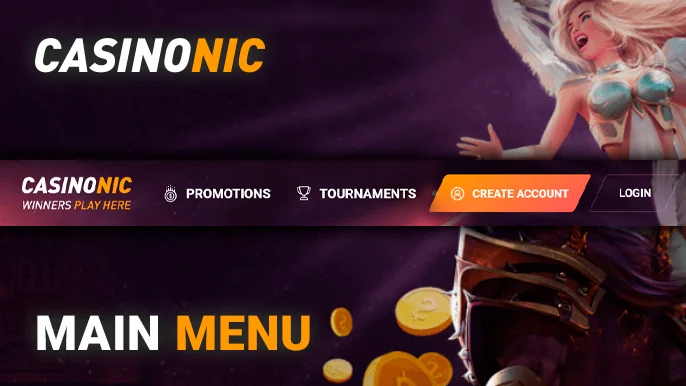 Main menu insights into Casinonic