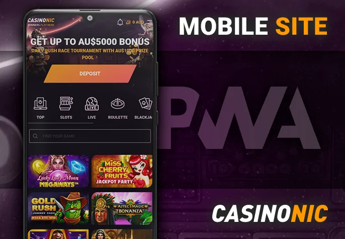 Playing Casinonic through Mobile Devices