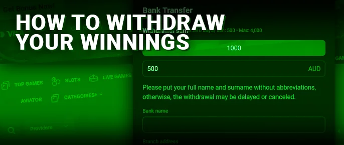 <b>Step 1</b> - Ensure all bonus rollover obligations are fulfilled prior to initiating any withdrawals.