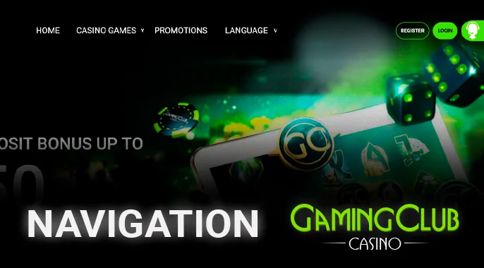 Prominent banner arms you with the most enticing Gaming Club offers, followed by an informative menu: