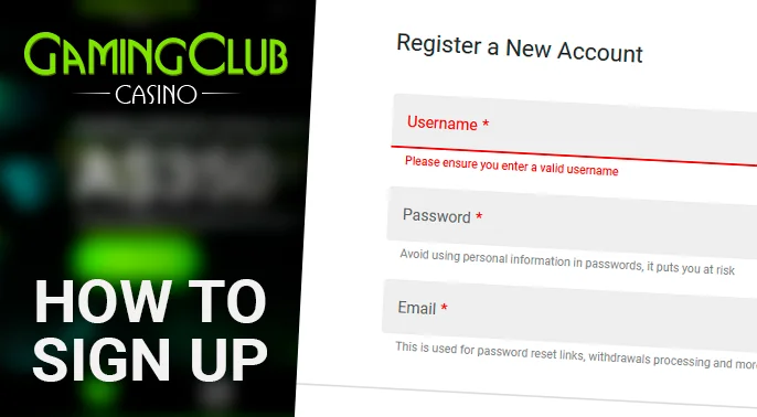 <b>Step 1</b> – Head to the Gaming Club's main site page, anytime, anywhere.