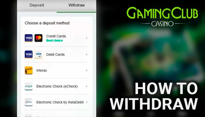 Gaming Club's main navigation and signup options.