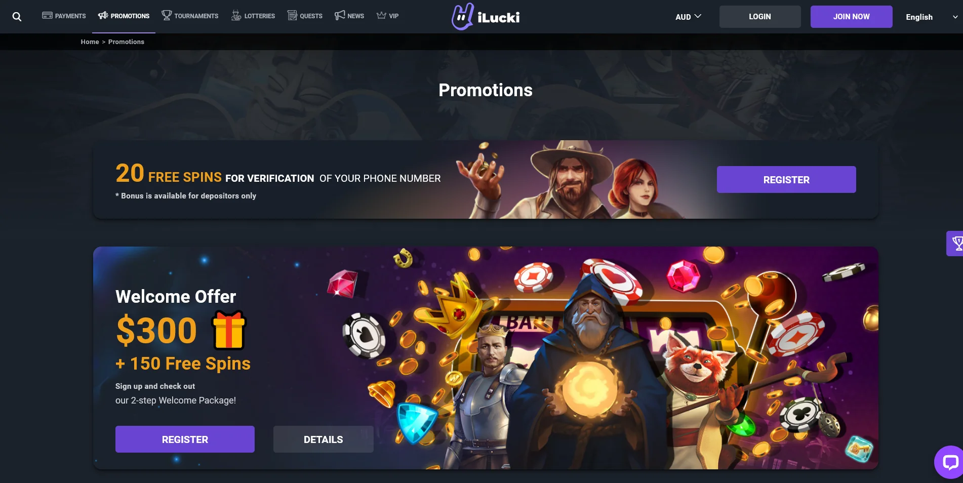 A glimpse into the promotions offered at iLucki Casino.