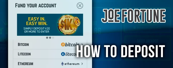 Funding your Joe Fortune Casino account - How to make a deposit