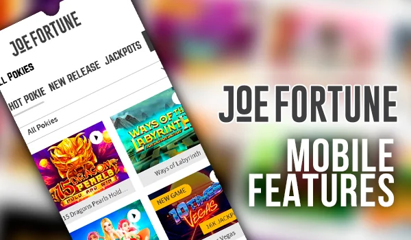 Key aspects of Joe Fortune Casino's mobile site experience