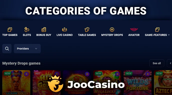 Embark on a gaming journey at Joo Casino – discover a variety of casino game categories.