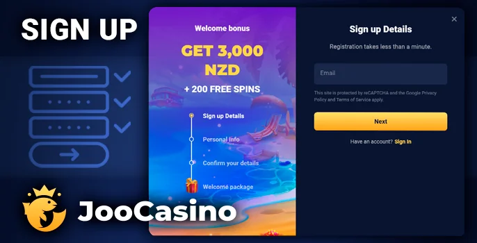 A user-friendly registration form tailored for Australian players at Joo Casino