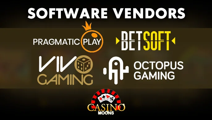 List of software providers featured at Casino Moons.