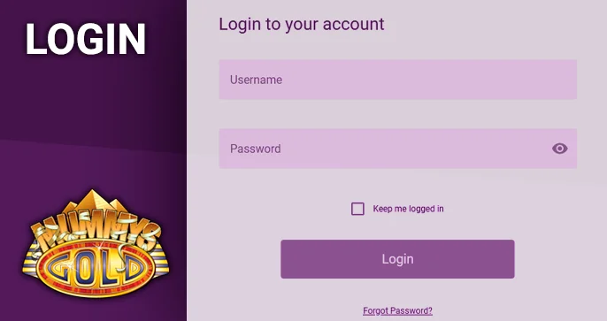 Mummy's Gold Casino Login Form