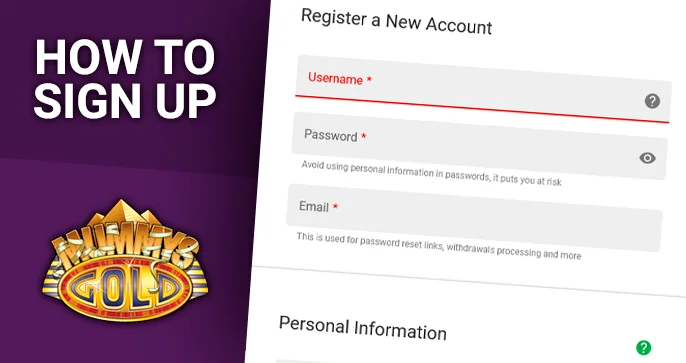Mummys Gold Casino Signup Form