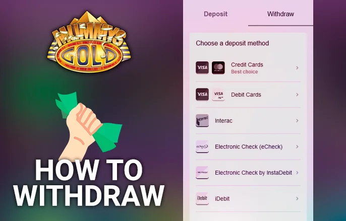 Filling Out a Withdrawal Request at Mummy's Gold Casino