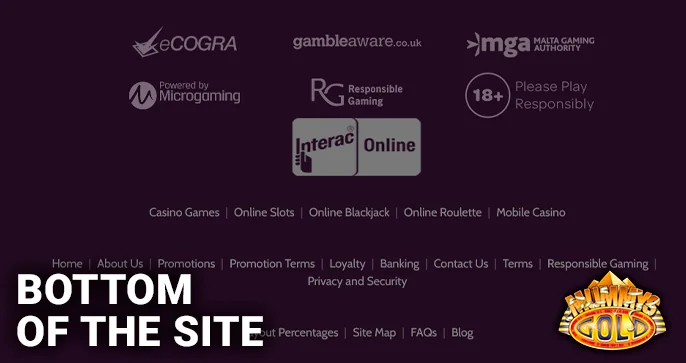 Informative Footer About Mummy's Gold Casino