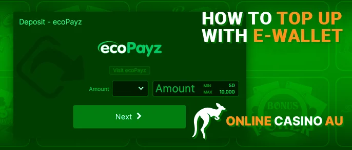online-casinoau illustrates an electronic deposit to a casino account