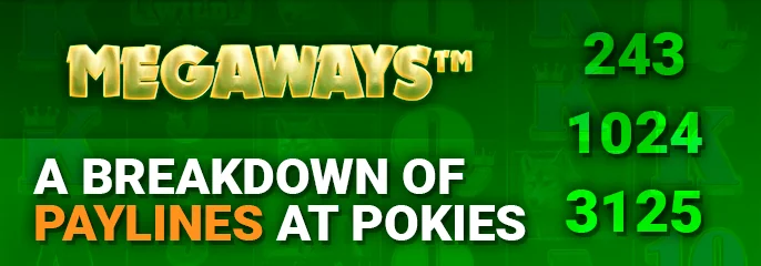A pokie with 5 reels and three rows entails a winning formula: multiplying reel counts, 5 x 3. That’s 3 x 3 x 3 x 3 x 3 = a dazzling 243 ways.