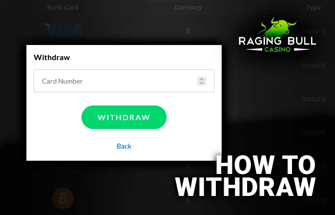 Withdrawing funds @ Raging Bull Casino - A guide to cashing out