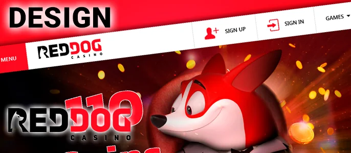 Red Dog Casino's Mascot and Main Page Design