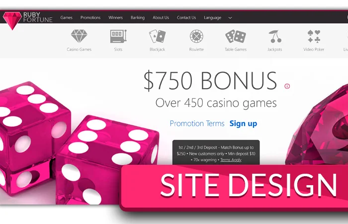 Capture of Ruby Fortune's Bonus Offer