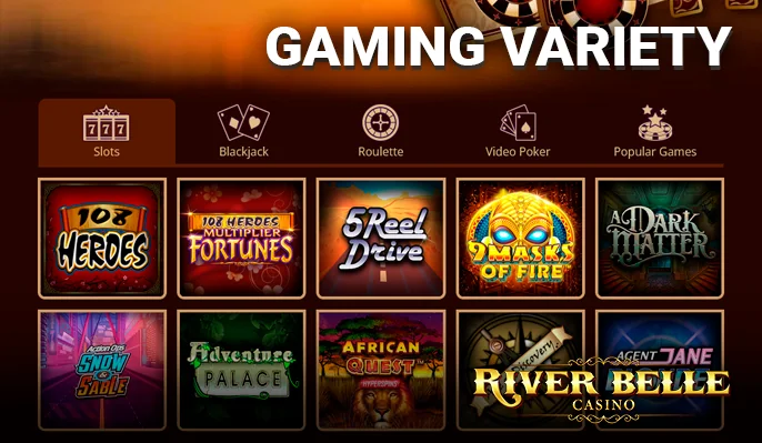 Gambling Sections and Game Categories at River Belle