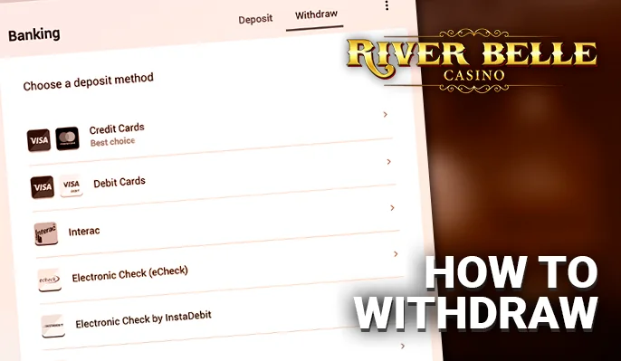 Withdrawal guide for your River Belle Casino account