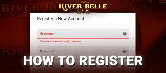River Belle Casino's Signup Form