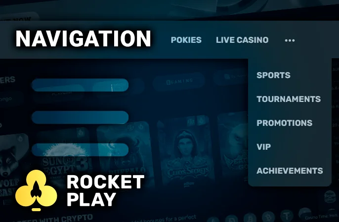 Find your way through the critical pages of the RocketPlay Casino site