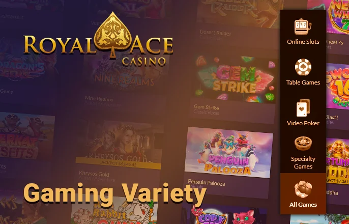 Experience demo mode pokies on Royal Ace Casino’s environment.