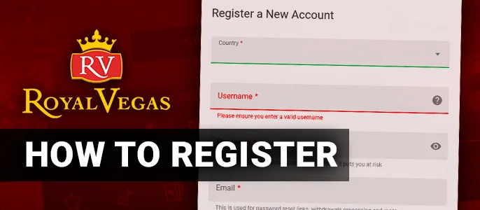 How to create a new player account on Royal Vegas Casino