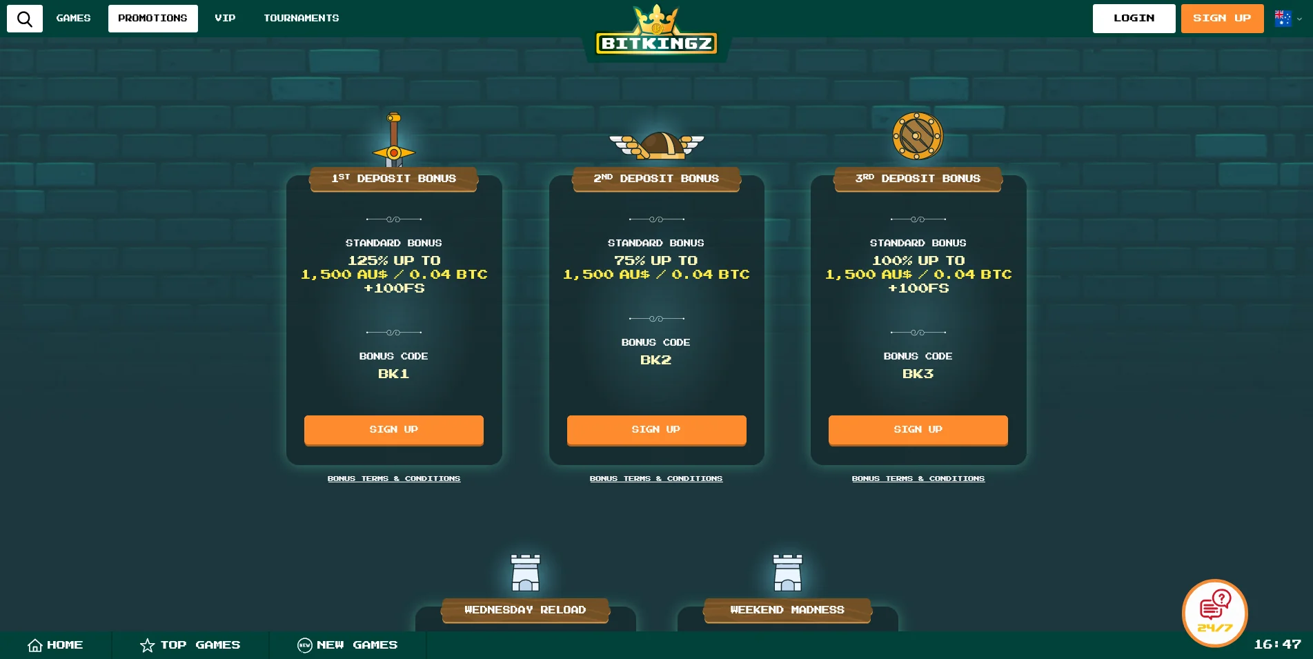 Catch the latest promotional features at Bitkingz Casino through our selections